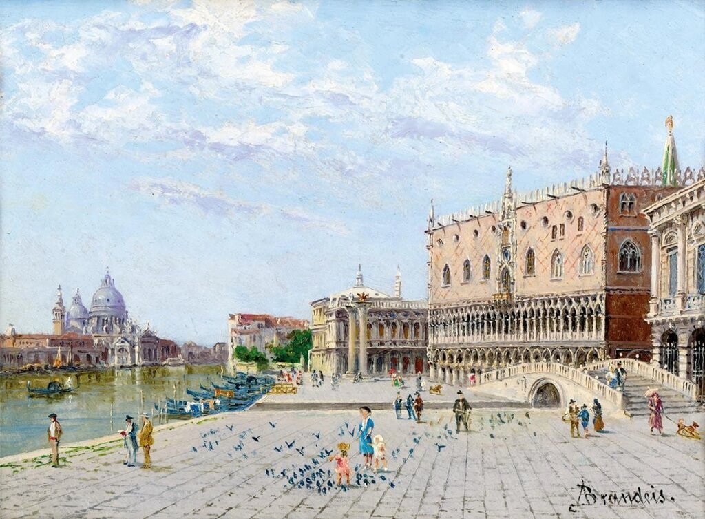 brandeis view of the palazzo ducale with the santa maria della salute