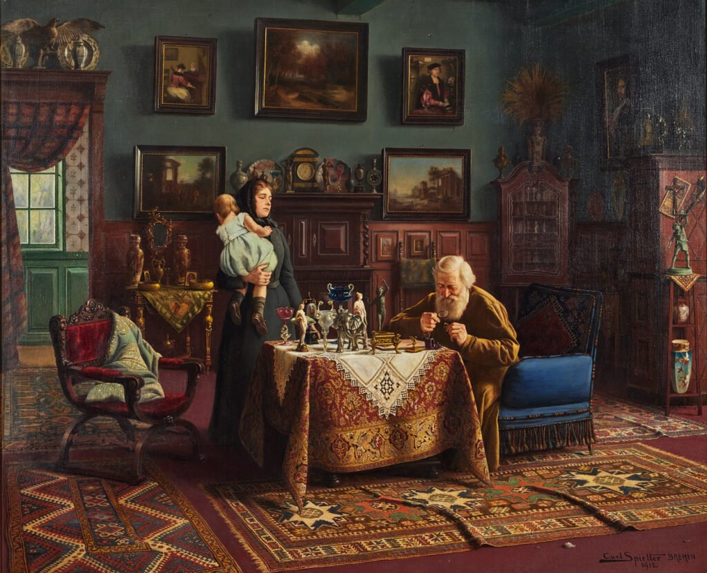 Carl Johann Spielter the antique dealer 1912 painting